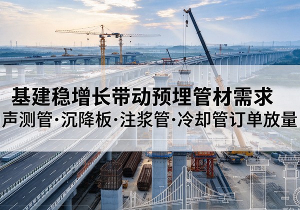玉泉基建稳增长带动预埋监测管材需求，声测管、沉降板、注浆管订单持续放量